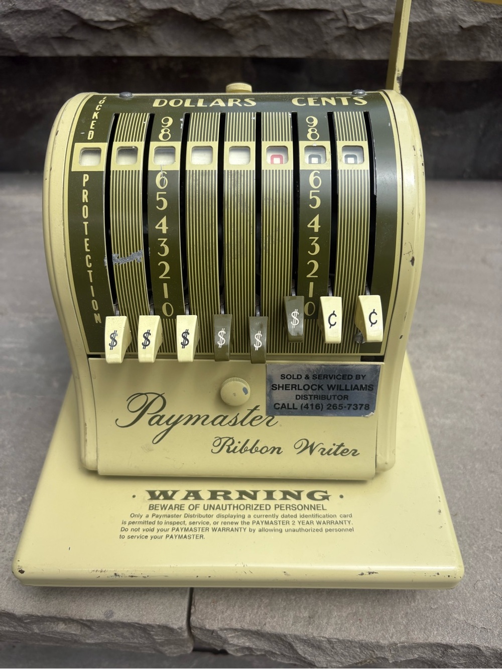 Ribbon Writer Manual Calculator - Cream
